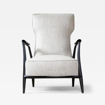 Giuseppe Scapinelli Mid Century Modern Armchair in Hardwood Grey Fabric Scapinelli 1950 s Brazil