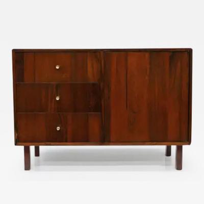 Geraldo de Barros Brazilian Modern Chest in Hardwood Brass by Geraldo de Barros 1950s Brazil