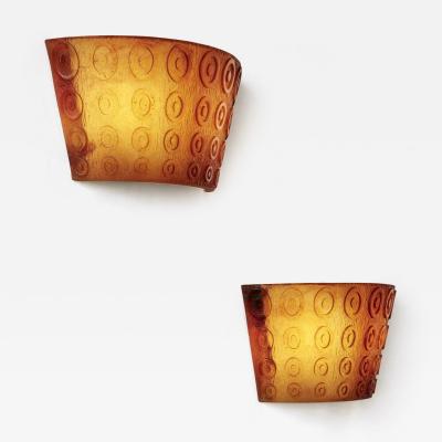  Daum Daum Nancy Daum pair of Rythmes wall lights late 20th century