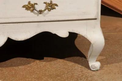 1760s Period Rococo Swedish Cabinet with Glass Doors Bonnet Top and Cabrioles