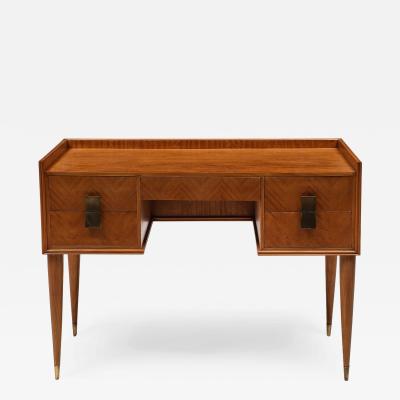 Silvio Cavatorta Birch Desk and Matching Chair in Ivory Boucle by Silvia