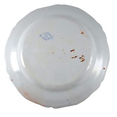 1767 Lille Faience 14 Platter France Artist Signed D Bergheim