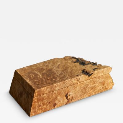 Michael Elkan Michael Elkan Box in Live Edge Maple Burl American Craft Movement 1980s
