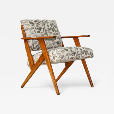 Jos Zanine Caldas Armchair in Wood Floral Fabric Jose Zanine Caldas 1950s Lot 147