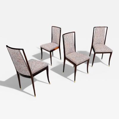 Giuseppe Scapinelli Set of 4 Dining Chairs in Rosewood Fabric Giuseppe Scapinelli Lot 352A