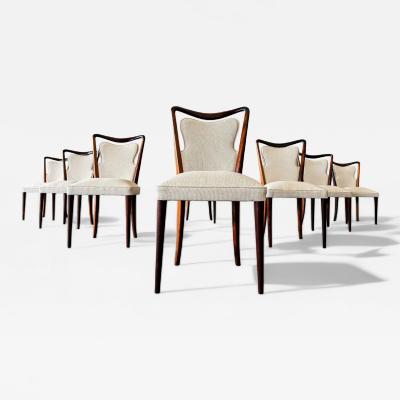 Giuseppe Scapinelli Set of Dining Chairs in Rosewood Fabric Giuseppe Scapinelli 1950s Lot 669
