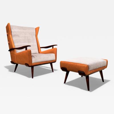 Jorge Zalszupin Bergere Armchair with Ottoman Jorge Zalszupin 1950s Lot 737A