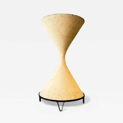 Willy Guhl Hour Glass shaped Planter in Fiber Cement with Iron Base Willy Guhl