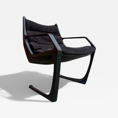 Jorge Zalszupin Brazilian Modern Fixed Commander Armchair in Metal Jorge Zalszupin 1970s