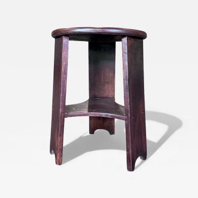 M veis Cimo Brazilian Mid Century Three Legged Round Stool in Hardwood Cimo