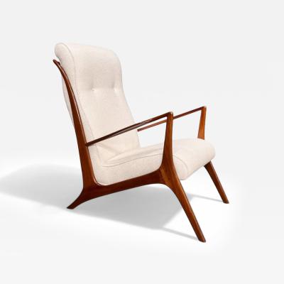 John Graz Armchair in Hardwood and Boucl by John Graz 1950s Lot 817A
