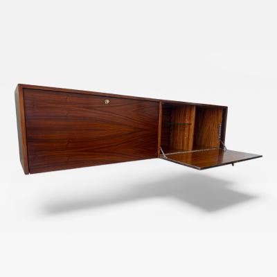 Carlo Hauner Floating Sideboard Bar in Rosewood Brass keys Carlo Hauner 1950s Lot 169A