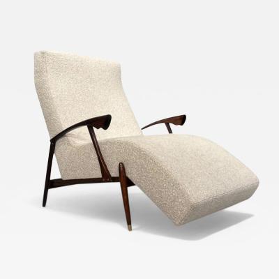  Liceu de Artes e Of cios Chaise Lounge in Beige Boucle Rosewood Att Liceu de Artes 1960s Lot 203A