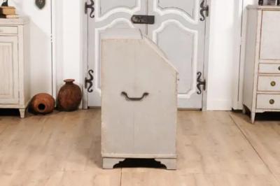 1790s Scandinavian Slant Front Desk with Carved Panel and Four Drawers