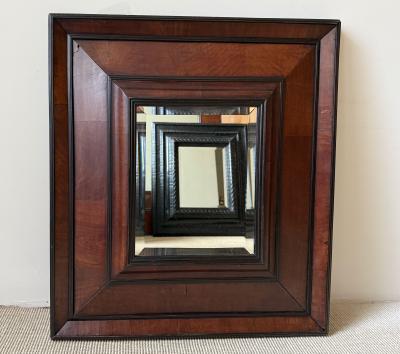 17TH CENTURY FRAME WITH BEVELED MIRROR