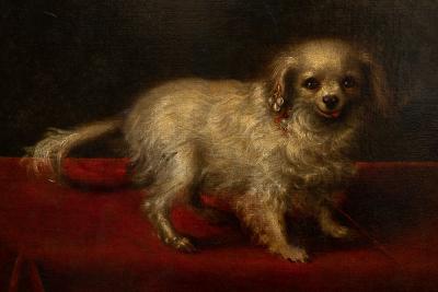 17TH CENTURY PAINTING OF A SMALL WHITE DOG