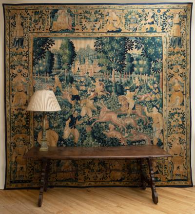 17TH CENTURY SPANISH BAROQUE OAK TRESTLE TABLE