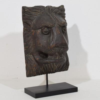 17th 18th Century French Carved Wooden Lion Head