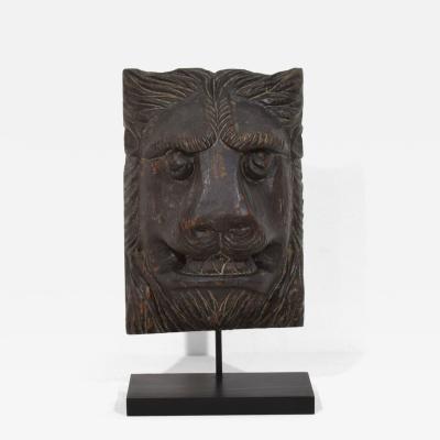 17th 18th Century French Carved Wooden Lion Head