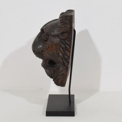 17th 18th Century French Carved Wooden Lion Head