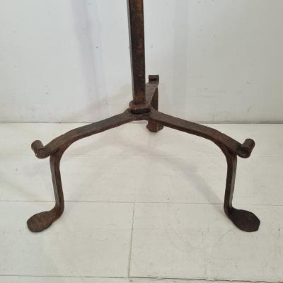 17th 18th Century French Hand Forged Iron Candleholder