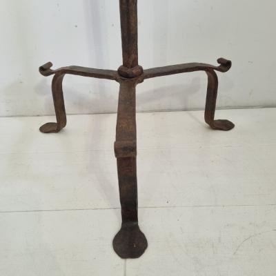 17th 18th Century French Hand Forged Iron Candleholder