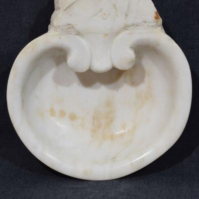 17th 18th Century Italian Baroque Marble Holy Water Font or Stoup