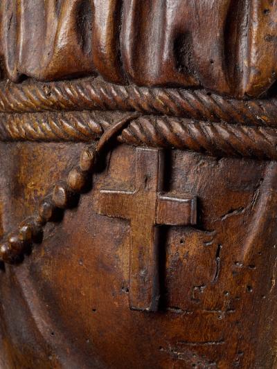 17th C Baroque Saint Italian School Wooden Sculpture of Saint Anthony