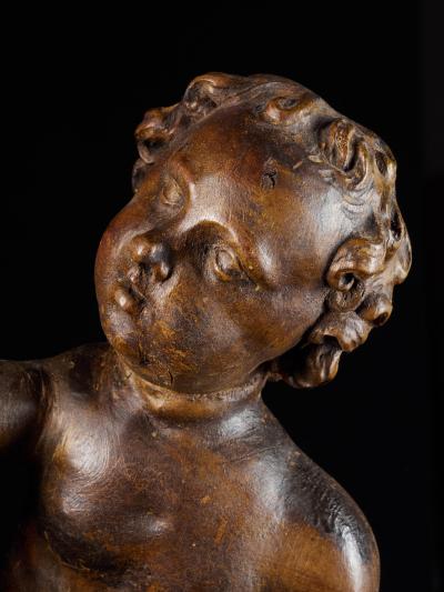 17th C Baroque Saint Italian School Wooden Sculpture of Saint Anthony