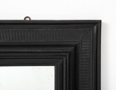 17th C Italian Ebonized Fruitwood Mirror 19th C Mercury Glass Interior Mirror