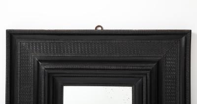 17th C Italian Ebonized Fruitwood Mirror 19th C Mercury Glass Interior Mirror
