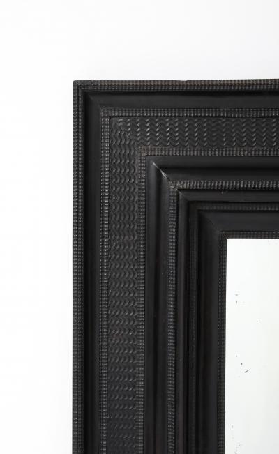 17th C Italian Ebonized Fruitwood Mirror 19th C Mercury Glass Interior Mirror