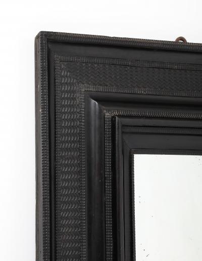 17th C Italian Ebonized Fruitwood Mirror 19th C Mercury Glass Interior Mirror
