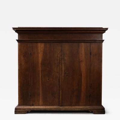 17th C Italian Tuscan Walnut Cabinet original lock key original back