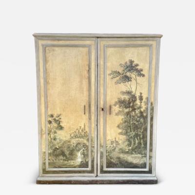 17th C Painted Cabinet with Chalk Graphite Panel Drawings Turin Italy