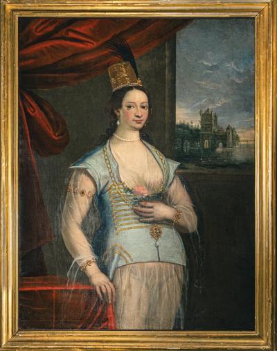 17th C portrait of an Ottoman Elite Woman Venetian School