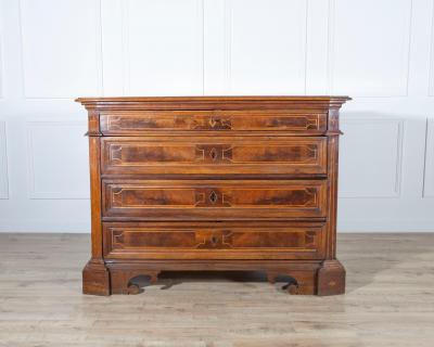 17th Century Central Italian Walnut Commode with Maple Inlay