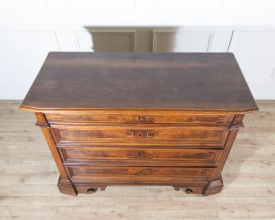 17th Century Central Italian Walnut Commode with Maple Inlay