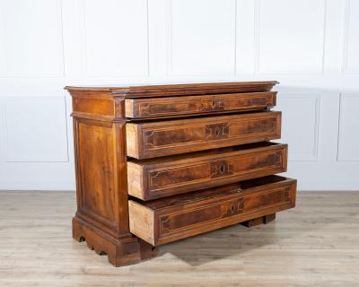 17th Century Central Italian Walnut Commode with Maple Inlay