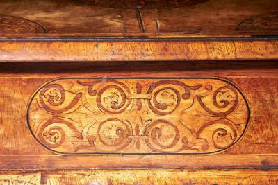 17th Century Figured Walnut and Seaweed Marquetry Lace Box