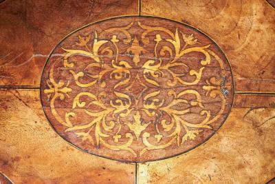 17th Century Figured Walnut and Seaweed Marquetry Lace Box