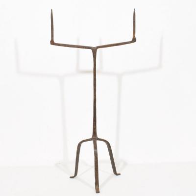 17th Century French Hand Forged Iron Candleholder