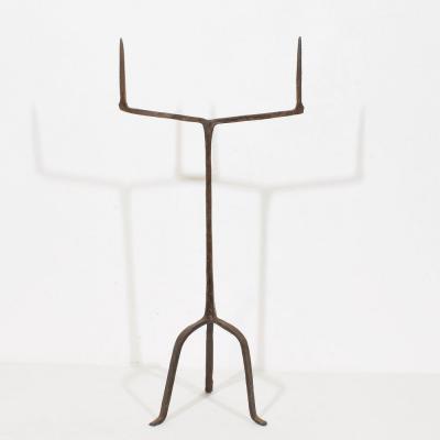 17th Century French Hand Forged Iron Candleholder