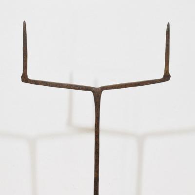 17th Century French Hand Forged Iron Candleholder