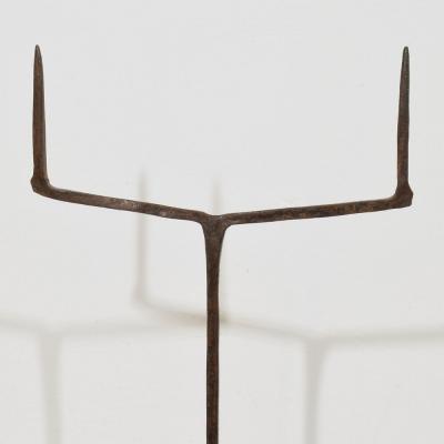 17th Century French Hand Forged Iron Candleholder