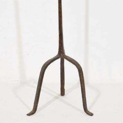 17th Century French Hand Forged Iron Candleholder