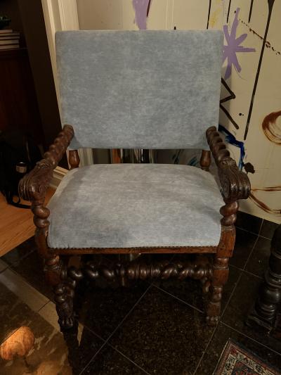 17th Century French barley twist armchair
