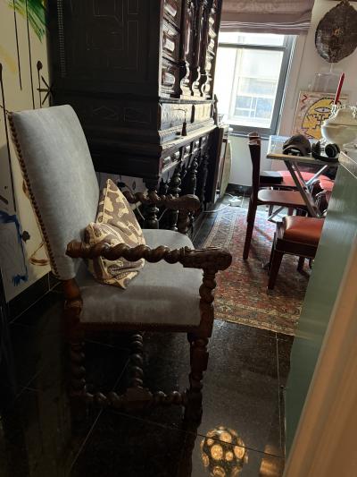 17th Century French barley twist armchair