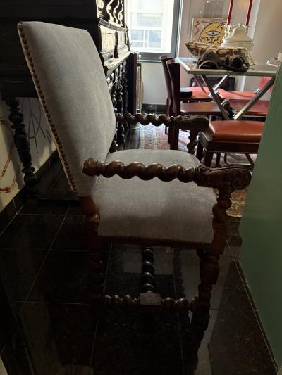 17th Century French barley twist armchair