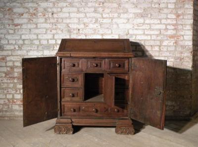 17th Century Italian Baroque Walnut Credenza or Desk